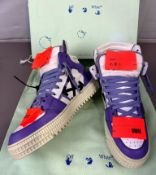 Pre-Owned Off White 3.0 Off Court Sneakers Purple / White Leather EU 39 UK 6