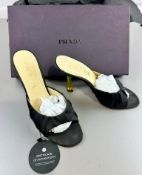 Pre-Owned Prada Pump 100 Black Satin EU 37 UK 4