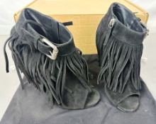Pre-Owned Giuseppe Zanotti Ankle Boots Black Suede EU 37 UK 4