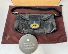 Pre-Owned Mulberry Zinia Black Leather Handbag