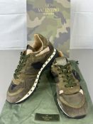 Pre-Owned Valentino Rockstud Sneaker Green Camo Suede EU 36.5 UK 3.5