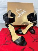 Pre-Owned Christian Louboutin Blade Runana 100 Black Calfskin Leather EU 37.5 UK 4.5