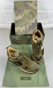 Pre-Owned Valentino Rockstud Khaki / Green Camo / Black Suede EU 37 UK 4