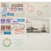 Zwei Zeppelin Luftschiffpostkarten u. 1 Gedenkkarte