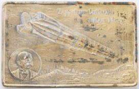 Metallpostkarte Zeppelin