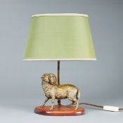 Tischlampe mit Widder als Tintenfass