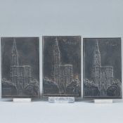 Drei Eisengussplaketten Dresden 1940