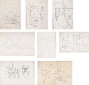 Heiner Malkowsky1920 Rosenberg - 1988 Hanover mixed lot of 8 drawings - faces - pencil/paper. Each