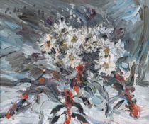 Roland Ladwig1935 Wedel/Hamburg Double-sided painting - Still life with daisies / Still life with