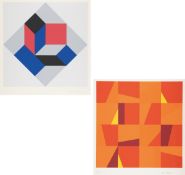 Herbert Aulich1927 Wüstendorf/Breslau - 2020 Offenbach Mixed media - Geometric composition in orange