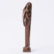 Artist of the 20th century- Madonna - bronze. Brown patinated. H. 14 cm. Signed on the plinth: