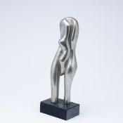 Emil Cimiotti1927 Göttingen - 2019 Wolfenbüttel - Standing IV - German silver. Polished. Black stone