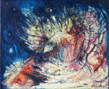 Artist of the 20th century- Abstract composition - oil on canvas. 45 x 55.4 cm, 46.3 x 56.5 cm (