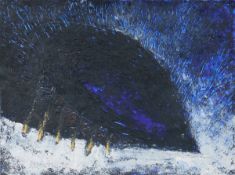 Artist of the 20th century- Blue Something - (1994) Oil/paper. 23.2 x 31.5 cm, 37.5 x 45.4 (