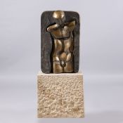 Dusanka Jovic1944 Klicevac - Male nude - (1976) Bronze. Green patina. H. o./m. Base 68,5/117 cm.