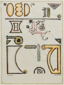 Arnold Leissler1939 Hanover - 2014 - Composition of forms - (1963) Ink and watercolor/paper. 62 x 46