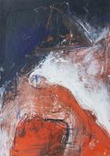 Artist of the 20th century- Abstract in red - (1994) Mixed media/paper. 69.8 x 49.8 cm. 92.5 x 72.