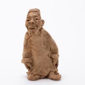 Li Xiaochao1968 Xianyang - Man with beard - Clay. H. 18,5 cm. Signed with a press mark on the