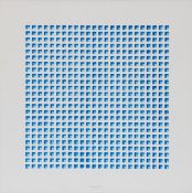 Wolfgang M. Ludwig1949 Peine - Blue Geometry - (2013) Watercolor/paper. 49 x 48.8 cm (visible