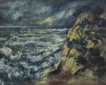 Wilhelm Kohlhoff1893 Berlin - 1971 Schweinfurt - Expressive coastal landscape - oil on canvas. 80.