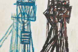 Gustav Deppe1913 Essen - 1999 Witten - winding towers. Colliery - (1956) Gouache/paper. 48 x 72.5 cm