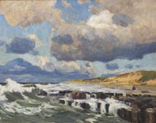 Wilhelm Bartsch1871 Kiel - 1953 Hanover - Seascape with expressive clouds - Oil on canvas. 87 x