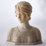 Georges MorinBerlin 1874 - 1950 Berlin - Art Deco - Alabaster. Marble. H. o./m. Base 34,5/36,5 cm.