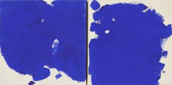 Beate KameckeKonvolut - Blue I - oil on canvas. 26 x 26 cm. - Blue II - oil on canvas. 26 x 26 cm. -