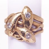 Schlangenring mit Diamanten - 