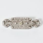 Kunstvolle Art Déco Brosche mit Diamanten