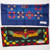Zwei LANVIN- Seidentücher Carrés Foulards