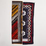 Zwei LANVIN - Seidentücher mit geometrischen Mustern