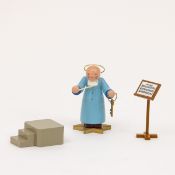 Erzgebirge Figur - Petrus + Notenständer und Sockel