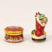Paar Weihnachts Boxen - Halcyon Days Enamels