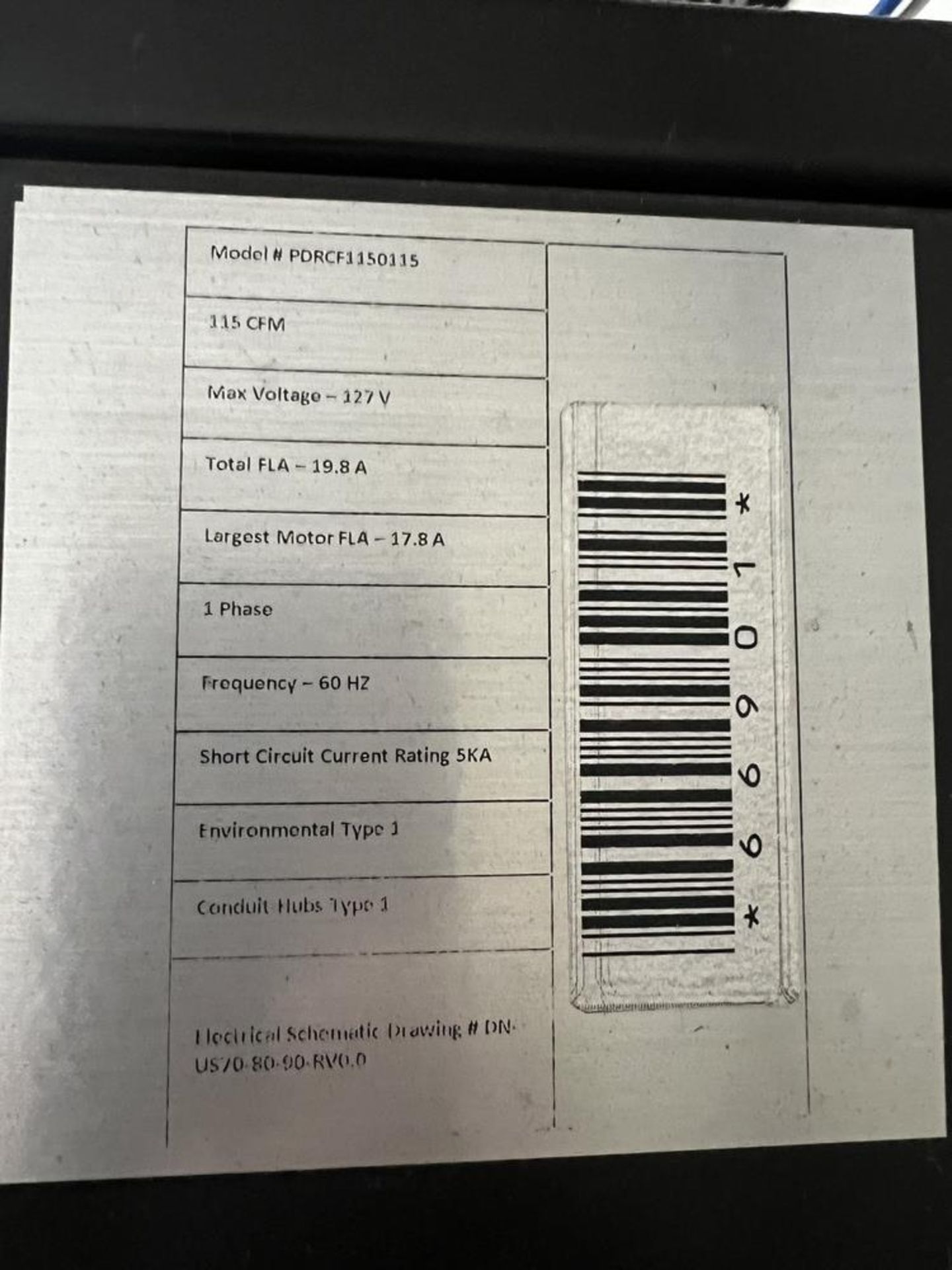Eaton Compressor Model ERVK 150003 15 HP, 3 Phase, 460V, Variable Speed Drive With Eaton - Image 9 of 9