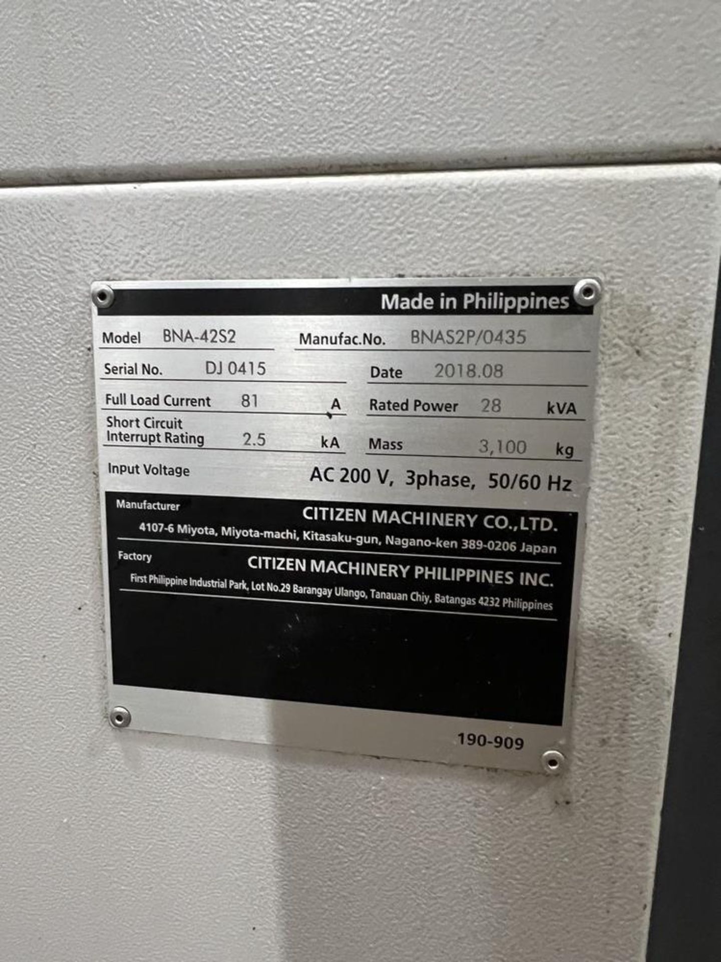 2018 Citizen Miyano BNA-42S2 CNC Lathe With Edge Miyano 542 Bar Feeder Wtih Barfeed Guide - Image 19 of 22