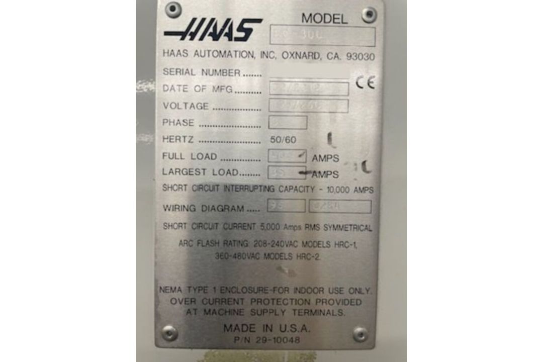 2012 Haas EC-300, CNC Horizontal Machining Center, 11.8" x 11.8" Pallet Size, 20" x 18" x 14" - Image 13 of 14