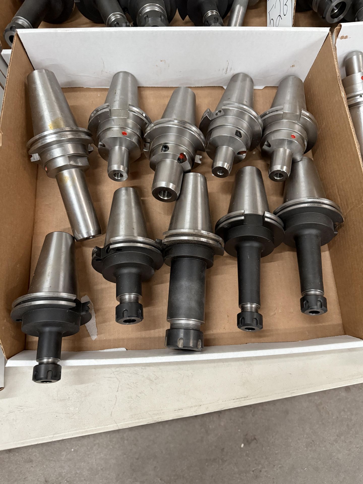 (10) Lightly Used Kennametal Erickson Through Coolant Cat 50 Holders ER-16-20-32 Collets with