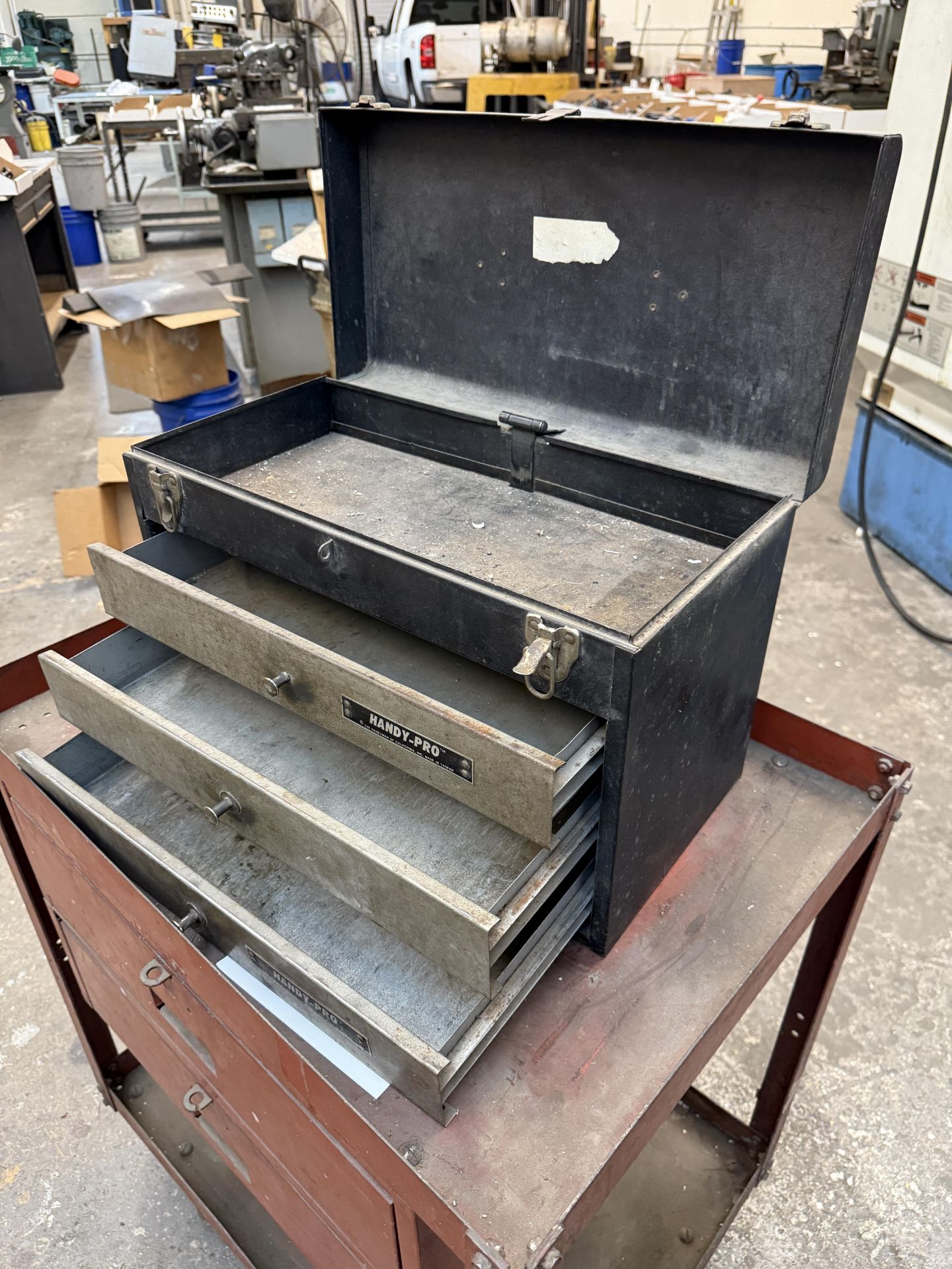 Heavy Duty 2 Drawer Rolling Cart With Handy Pro 3 Drawer Tool Box - Image 6 of 6