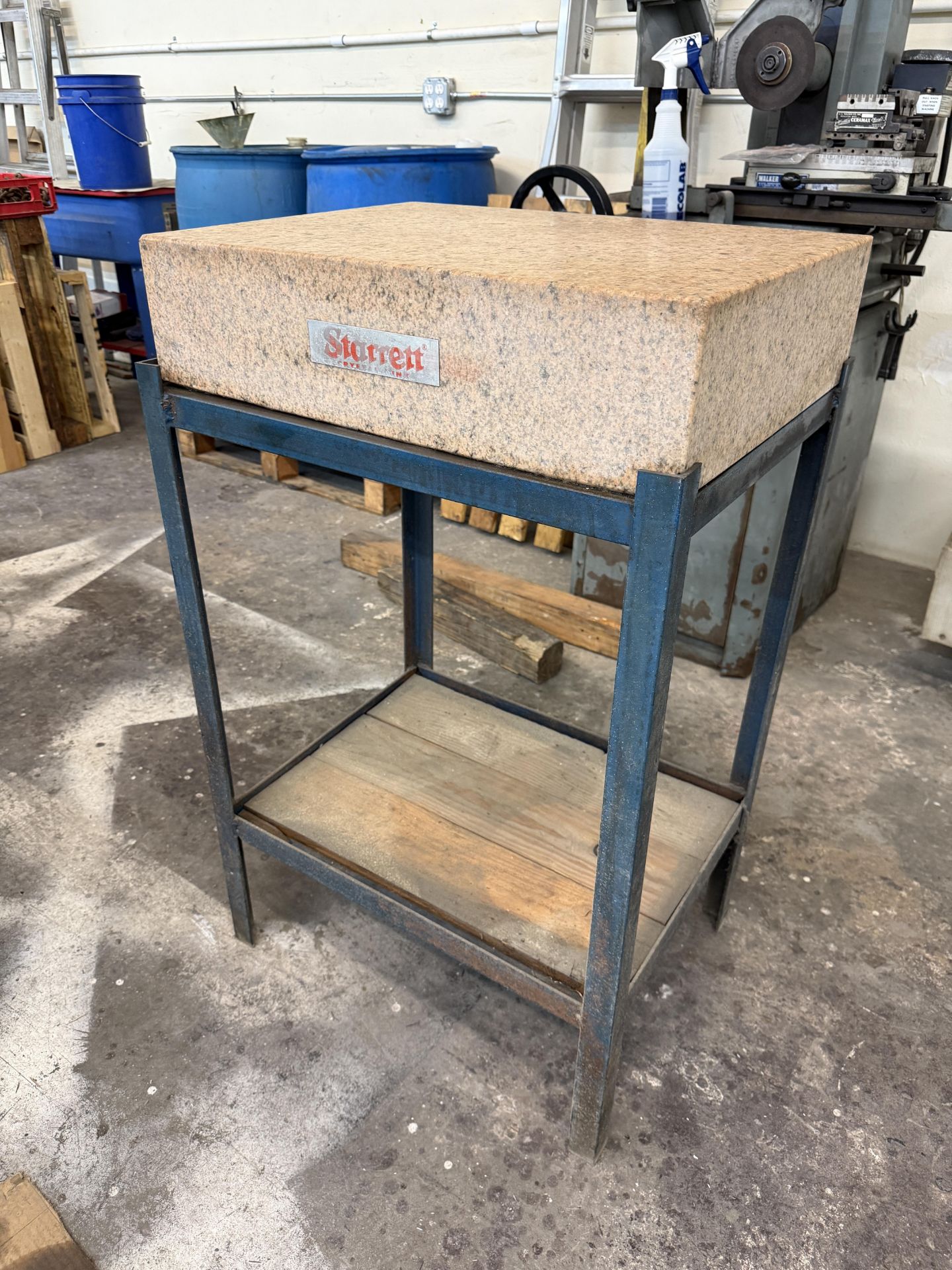 Starrett Pink Granite Inspection Table on Heavy Duty Stand 24" x 18" x 6" Thick 39 1/2 Tall With