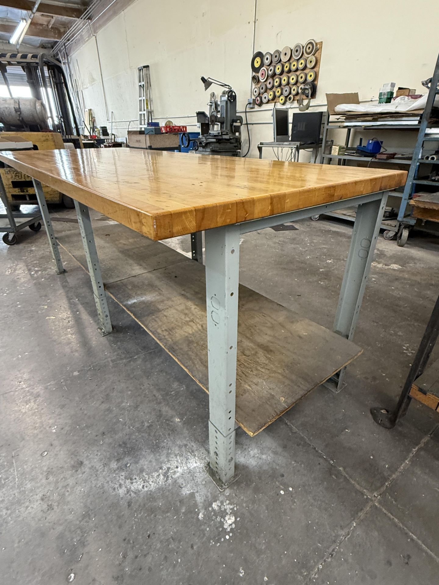 Solid Wood Heavy Duty Work Table, Adjustable Height 88 3/4" x 35 1/4" x 35 3/4" H - Image 3 of 4