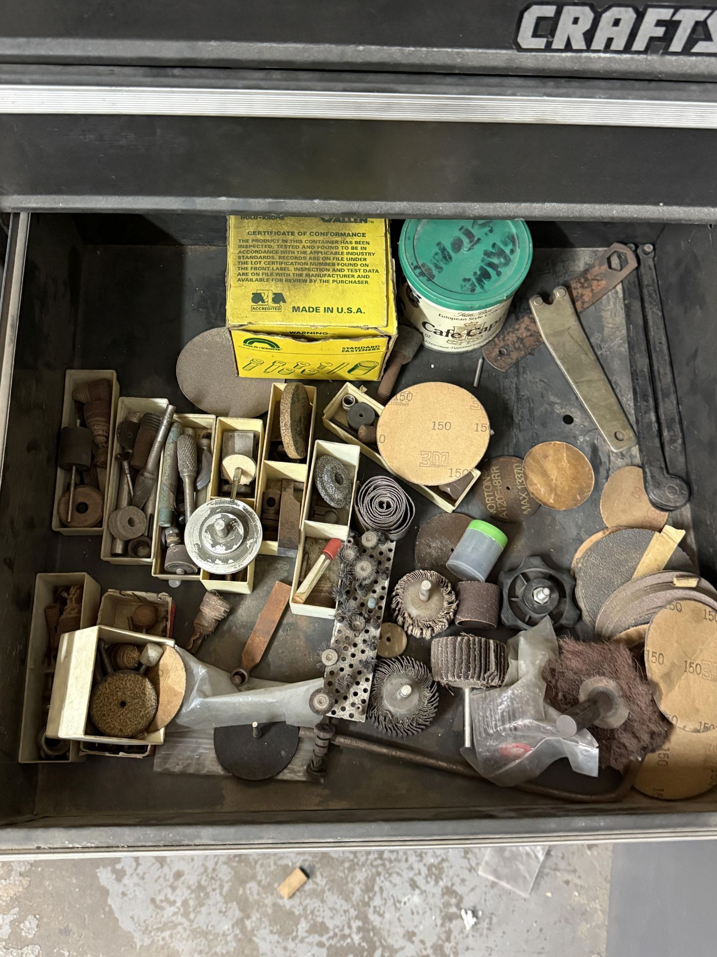 Craftsman 4 Drawer With Cabinet Work Bench Includes, Various Punches, Engravers, Dremel With - Image 10 of 11
