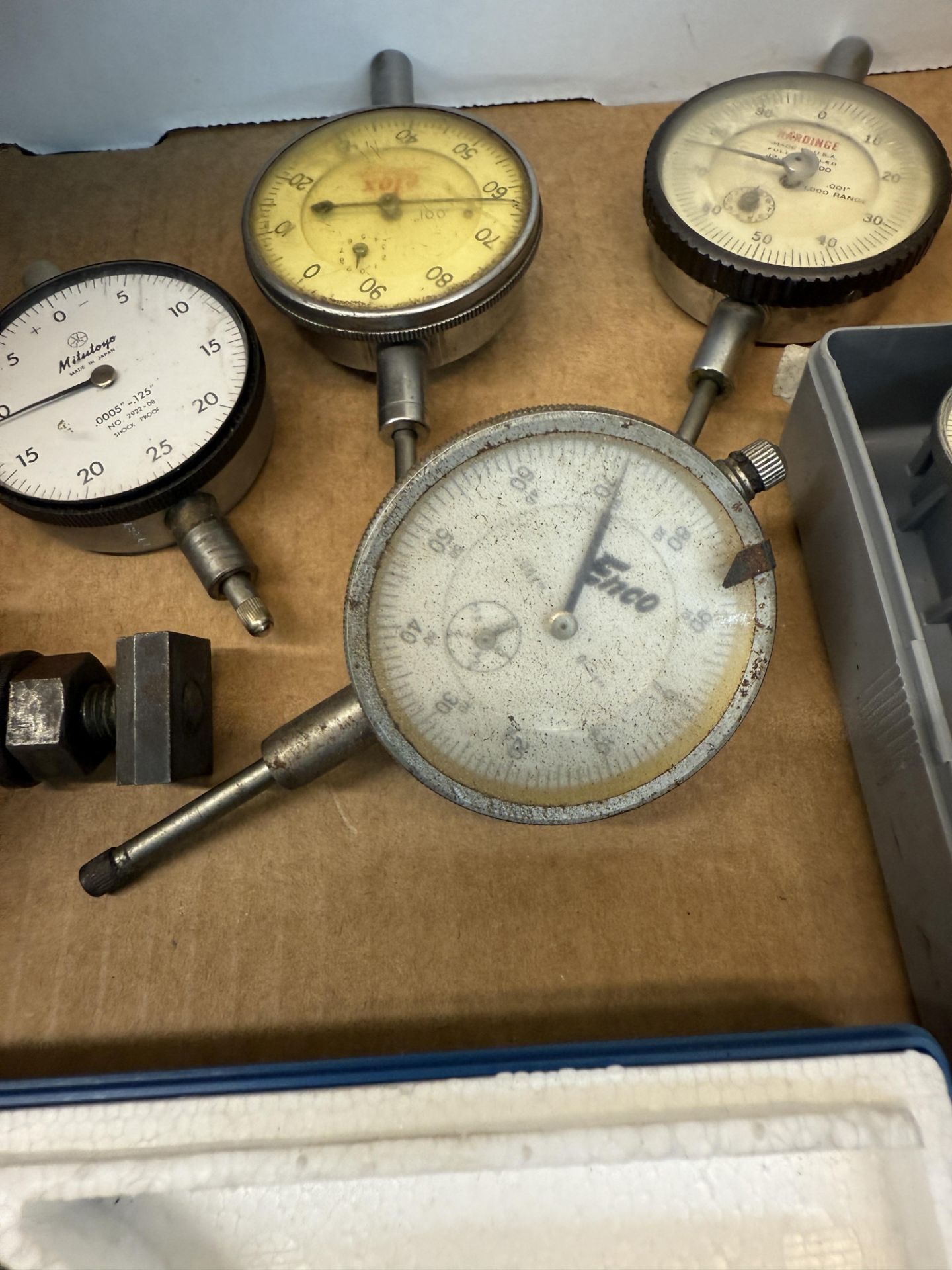 Box of Various Drop Dial Indicators, Mitutoyo, Enco, Hardinge, Elox, Yuasa, Bestest, Brown & - Image 5 of 10
