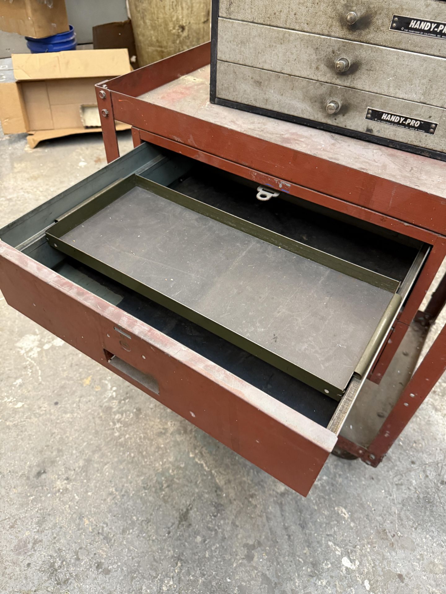 Heavy Duty 2 Drawer Rolling Cart With Handy Pro 3 Drawer Tool Box - Image 5 of 6