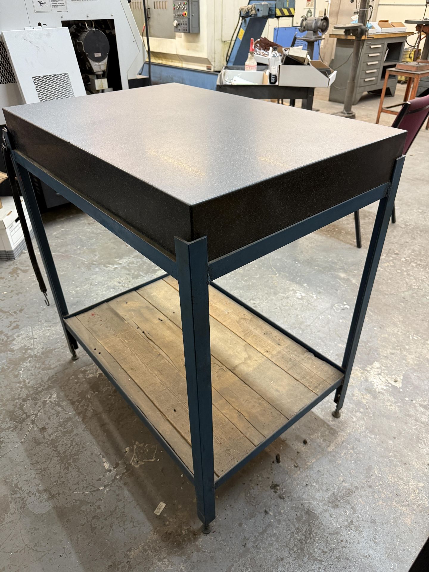 Black Granite Inspection Table 36 1/2" x 24", 4 1/2" Thick on Heavy Duty Stand 39 3/4 Tall With - Image 4 of 4