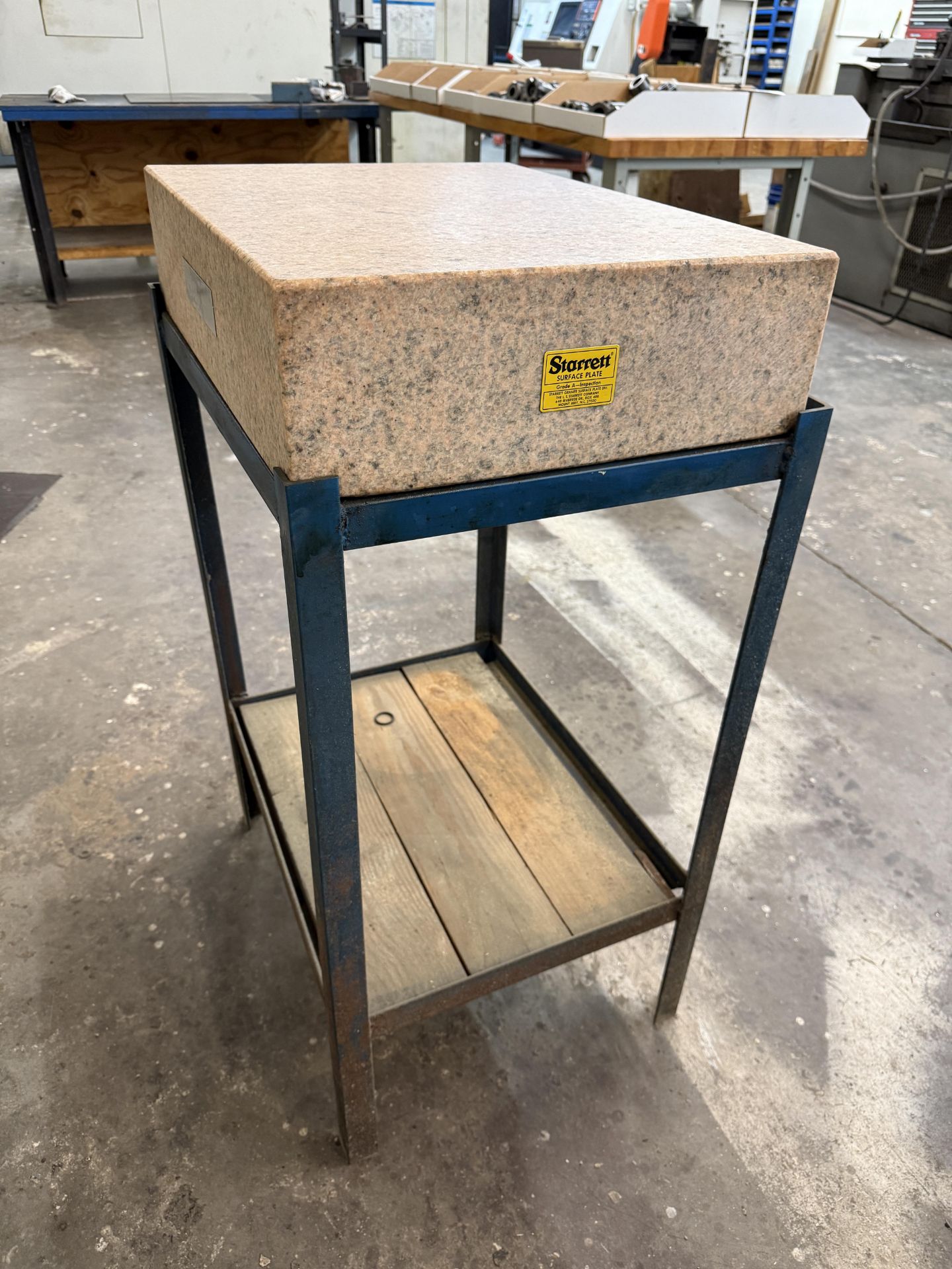 Starrett Pink Granite Inspection Table on Heavy Duty Stand 24" x 18" x 6" Thick 39 1/2 Tall With - Image 8 of 8