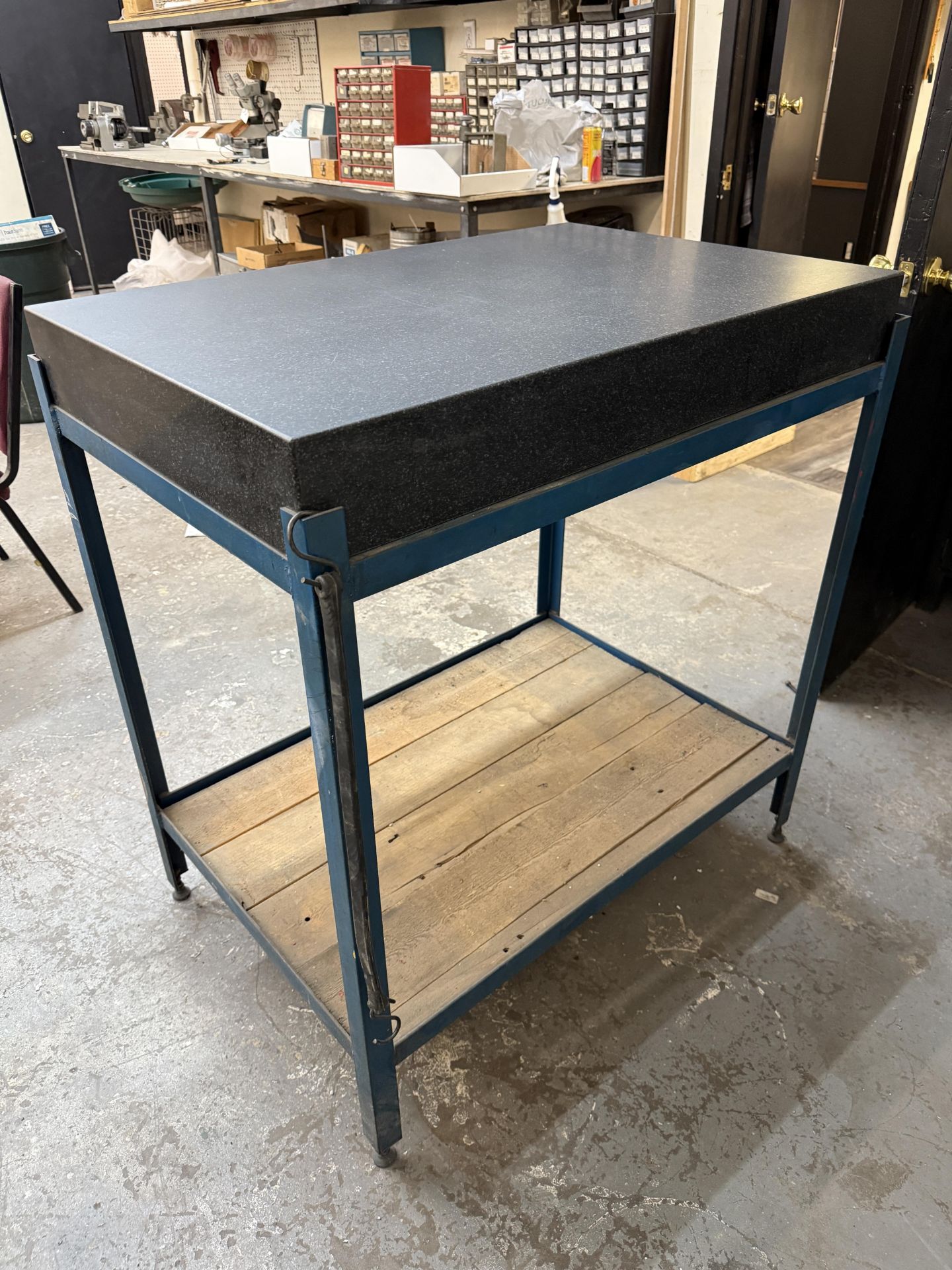 Black Granite Inspection Table 36 1/2" x 24", 4 1/2" Thick on Heavy Duty Stand 39 3/4 Tall With - Image 3 of 4