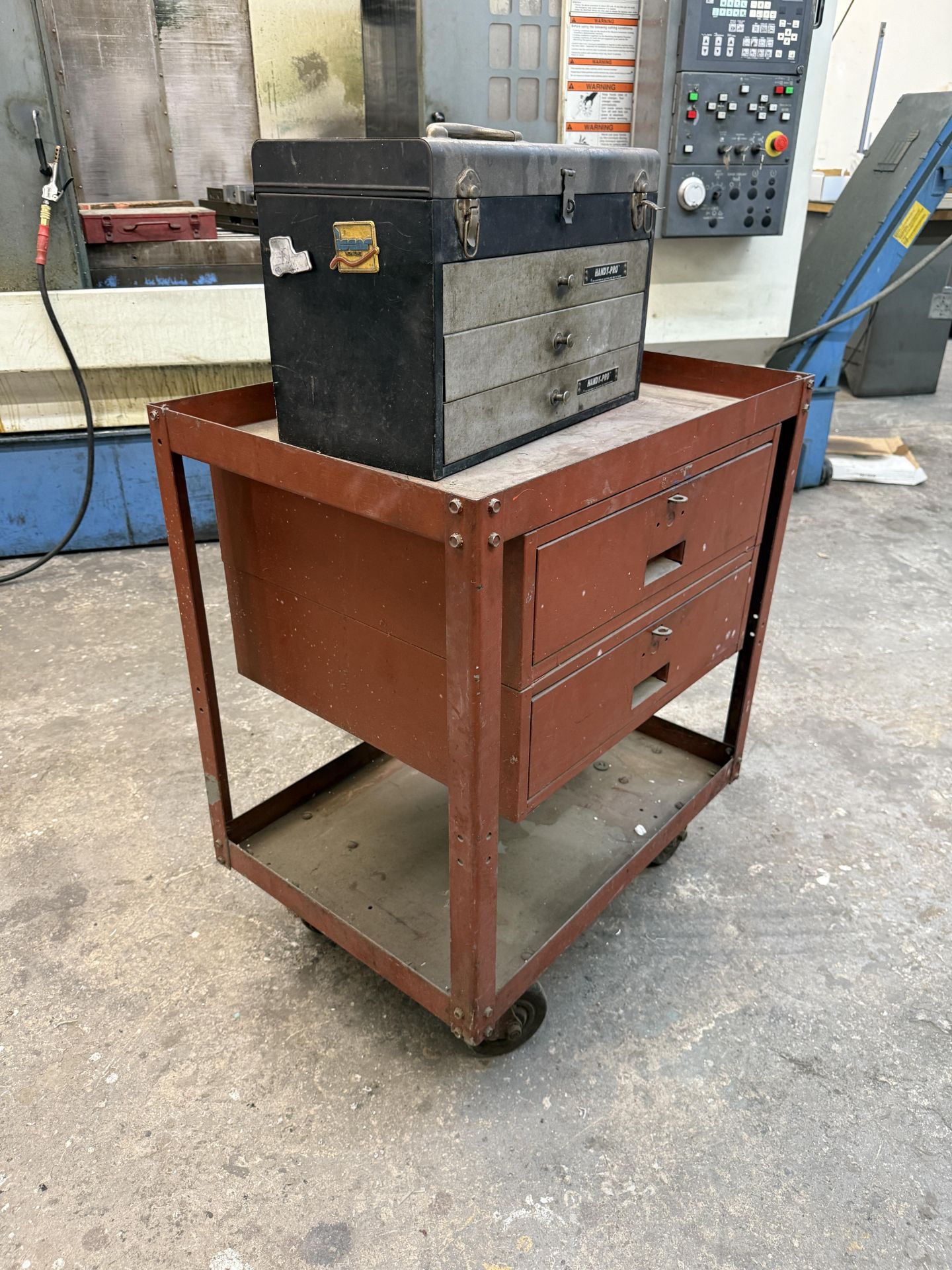 Heavy Duty 2 Drawer Rolling Cart With Handy Pro 3 Drawer Tool Box - Image 3 of 6