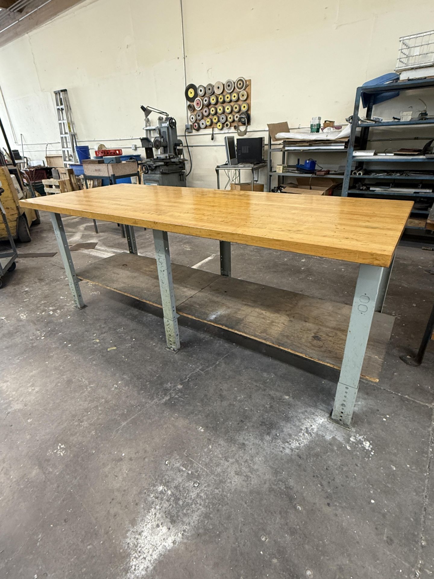 Solid Wood Heavy Duty Work Table, Adjustable Height 88 3/4" x 35 1/4" x 35 3/4" H - Image 4 of 4