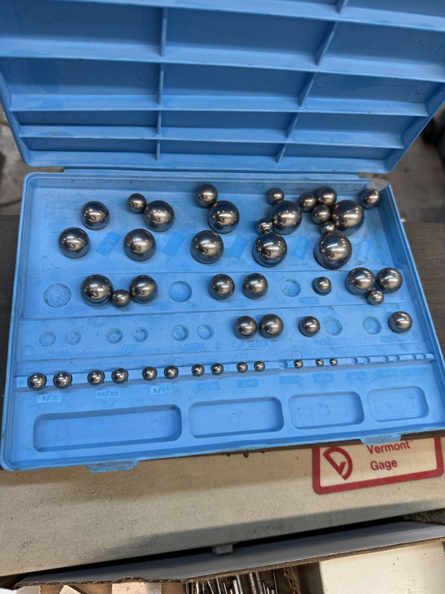 Box of Various .061-.250 Plus Incomplete, Vermont Gage .011-.060 Minus Incomplete, Various Size Ball - Image 6 of 10